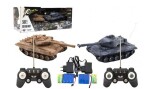 Tank RC 2ks 25cm tanková bitva+dobíjecí pack 27MHZ a 40MHz se zvukem se světlem v krabici 50x20x23cm