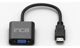 INCA adaptér HDMI na VGA + 3,5mm audio černá / Adaptér / FullHD 60Hz / kabel 0,2 m (IHTV-7TS)