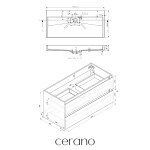 CERANO - Koupelnová skříňka Carole - betonově šedá + umyvadlo z lit. mramoru Vita - černá matná - s otvorem - 100x58x46 CER-668980