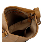 Trendy dámská koženková crossbody kabelka Truda, světle hnědá