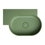OMNIRES - OVO M+ umyvadlo na desku/závěsné - levé, 64 x 44 cm, olive mat; OVO645UWLOL