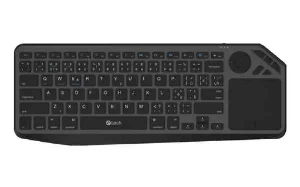 C-TECH WLTK-02 černá / Bezdrátová klávesnice s touchpadem / Bluetooth 5.0 / 2.4 GHz / USB-C (WLTK-02)