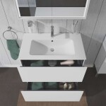 DURAVIT - L-Cube Umyvadlová skříňka 86x82x48 cm, 2 zásuvky, lesklá bílá LC662602222