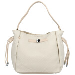 Módní dámská koženková kabelka na rameno Aminta, krémová