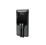 Gembird Powerbank 10000 mAh integrované kabely černá / Powerbanka / USB-C vstup / USB-A, USB-C výstup / 20 W PD (PB10-PD20-LCD-01)