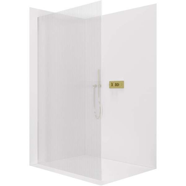 CERANO Sprchová zástěna Walk-in Crystal L/P - 8 mm - bezvzpěrový systém - zlatá, rýhované sklo - 110x200 cm