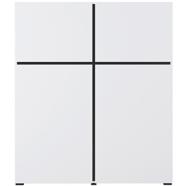 Komoda Cross vysoká 4D bílá/černá