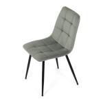 Židle jídelní, zelená látka, čtyřnohá kovová podnož, černý mat