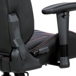 Herní křeslo E-racer, černá sametová látka a ekokůže, houpací mechanismus, opěrák