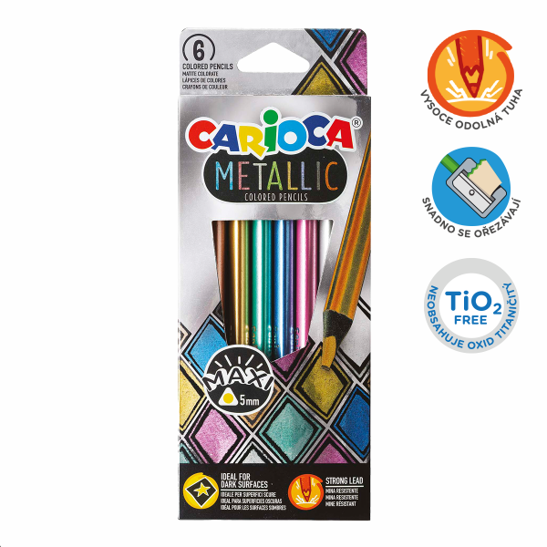 Carioca pastelky trojhranné Metallic - 6 ks