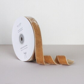 Bella Rose Sametová stuha 2 cm – Camel (10 m), hnědá barva, textil