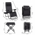 Sada 2 polohovacích zahradních židlí se stolem - béžová