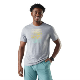 Pánské merino tričko s krátkým rukávem SMARTWOOL Men's Winding Trail Active Short Sleeve, Light Gray Heather velikost: L