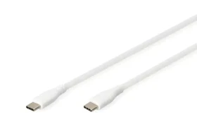 Digitus USB-C kabel bílá / Datový kabel / silikonový / USB 2.0 / PD 60W / 0,5 m (AK-300341-005-W)
