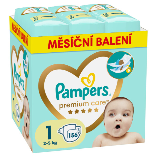 Pampers Premium Care Velikost 1, 156 Plenek, 2kg-5kg