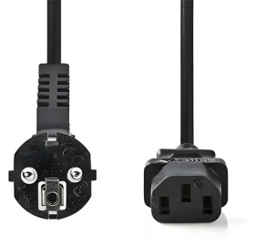 Nedis CEGB10000BK20 černá / Napájecí kabel / úhlová zástrčka Schuko - IEC-320-C13 / 2 m (CEGB10000BK20)