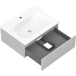MEXEN/S - Orio koupelnová skříňka 60 cm s umyvadlem Vela, 1 šuplík, šedá mat/bílá mat 91A10-06023-1-BF62-W23M01
