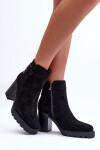 Kožené Boty Na Podpatku Černé Makeline 40