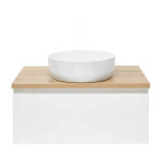 Koupelnová skříňka s krycí deskou SAT B-WAY 79x30x45 cm bílá lesk BWAY80WDOAK BWAY80WDOAK