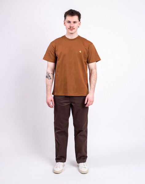 Tričko Carhartt WIP S/S Chase T-Shirt Hamilton Brown/Gold