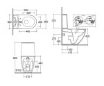 KLUDI - Resa D WC kombi mísa, vario odpad, Rimless, SpiralFlush, lesklá bílá 24WCB0543