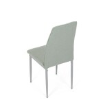 Židle jídelní, zelená látka, šedé kovové nohy