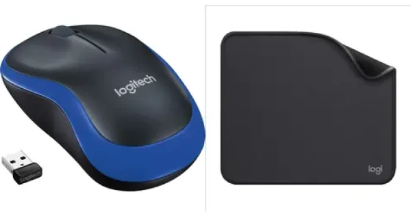 Logitech M185 modrá + Studio Series grafitová / Sada / Bezdrátová optická myš + příslušenství