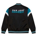 Mitchell Ness Pánská Bunda San Jose Sharks NHL Heavyweight Satin Jacket Velikost: