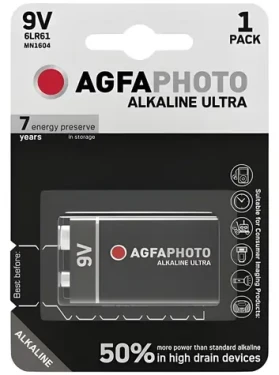 AgfaPhoto Ultra 6LR61 / Alkalická baterie / 9V / 1 ks (110-851808)