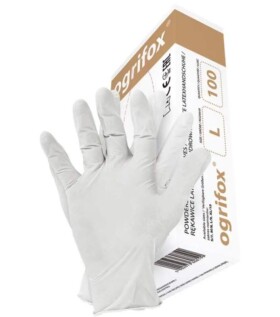 Ogrifox OX-LAT rukavice pudrované bílé 100 KS