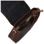 Luxusní dámská kožená crossbody kabelka Delami Vera Pelle Aviva, tmavě hnědá