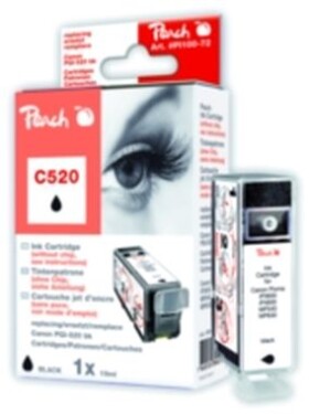 Peach PGI-520 alternativní inkoustová kazeta bez chipu / 19 ml / černá (PI100-72)