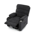 Křeslo polohovací elektrické, 1 motor, šedá látka, bezdrátové nabíjení pro mobilní telefon