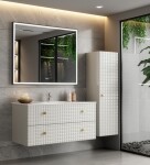 Erga Samira, LED zrcadlo 100x80cm v černém rámu, 2760 lm, 3 barvy světla, přední/zadní osvětlení, ERG-V01-SAMIRA-1080-BK