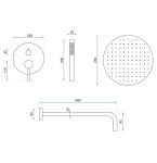 REA - Podomítkový Sprchový Set Argon Nickel Brush + BOX REA-P4413