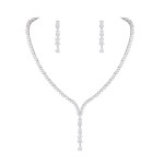 Luxusní souprava šperků Swarovski Elements Nathaly, Stříbrná 43 cm + 5 cm (prodloužení)