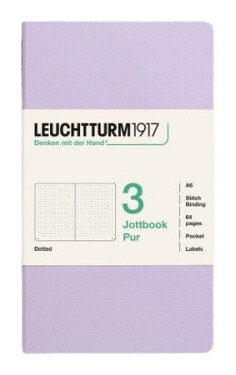 Zápisník Jottbook pur A6, 64l, tečkovaný, Lilac, 3ks