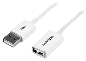 StarTech Kabel USB 2.0 A (M) - A (F) 1m bílá / Prodlužovací kabel / 480 Mbit/s (USBEXTPAA1MW)