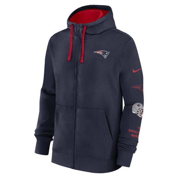 Nike Pánská mikina New England Patriots NFL Full-Zip Club Fleece Hoodie Velikost: M