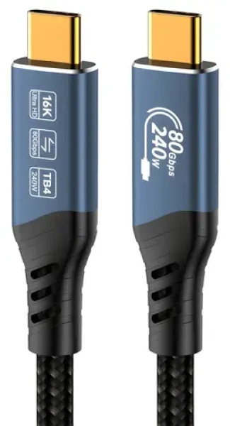 PremiumCord USB4 Ver. 2.0 80Gbps 240W 1,2m / Kabel USB4 / Thunderbolt 3/4 (ku4ca12)