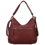 Stylový dámský koženkový kabelko-batoh Coveri Gael, vínový