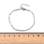 Náramek z nerezové oceli - paperclip chain - platinový - 1 ks