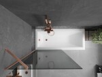 MEXEN/S - Next vanová zástěna FIX 90 x 150, grafit, měď kartáčovaná 895-090-000-00-40-65