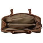 Trendy dámská koženková kabelka do ruky Sonia, hnědá