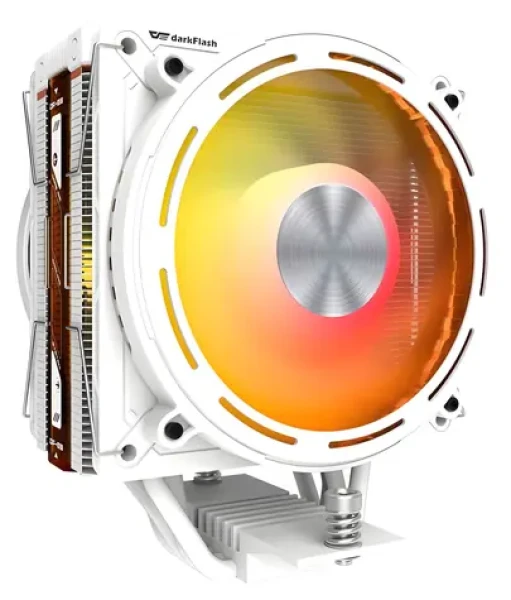 DarkFlash E400 Plus bílá / Chladič CPU / 2x 120 mm / ARGB / TDP 235 W / Intel + AMD (E400 PLUS White)