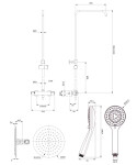 OMNIRES - Y termostatický sprchový sloup chrom /CR/ Y1244XOCR