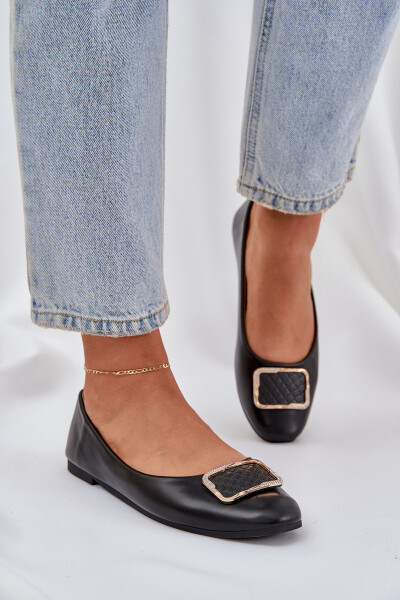 Eko kožené baleríny se zdobením černé Tulnelia 36