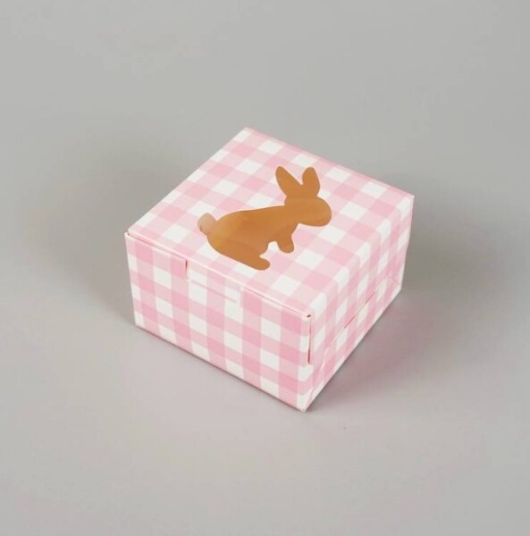 Cake Star Cake Star Velikonoční krabička vzor kostka růžová (10 x 10 x 6,5 cm)