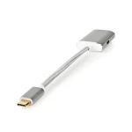 Nedis USB-C - DisplayPort a USB-C stříbrná / Adaptér / USB 3.2 Gen 1 / PD / 4K 60Hz / 0,2 m / Opletený (CCTB64480AL02)