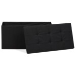 Taburet s úložným prostorem, černá, látka, TAB-462 BK2